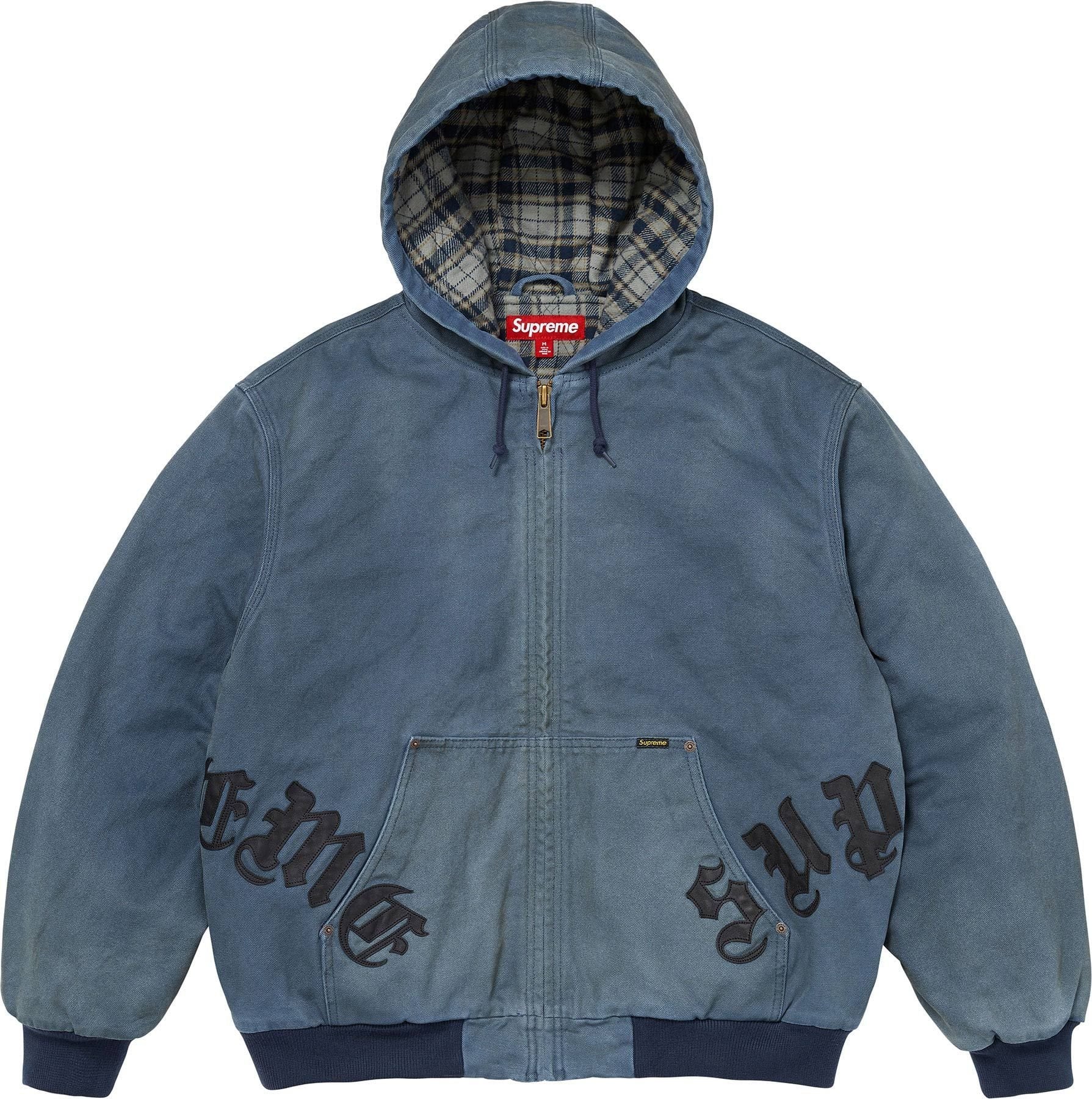 Leather Appliqué Hooded Work Jacket view 4